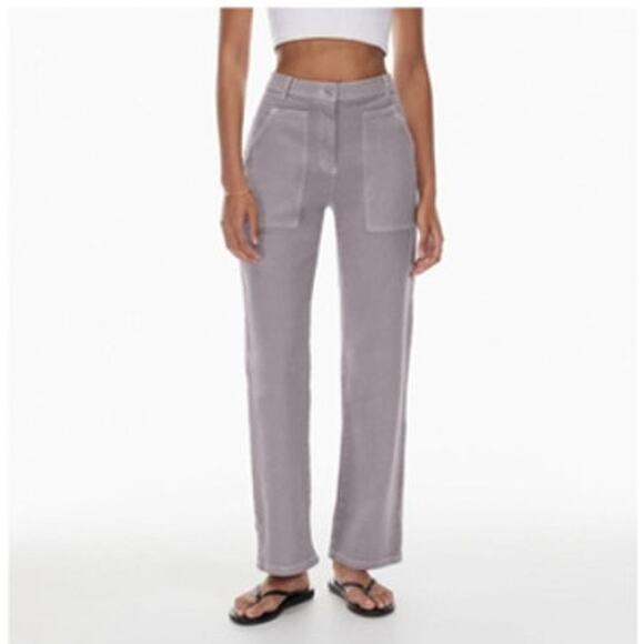 Aritzia Wilfred Free Modern Utility Pant Straight Leg Size 4 Purple Slate NWOT - Picture 1 of 10